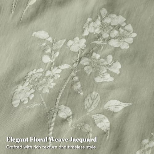 PHF Cotton Jacquard Comforter Set King, Soft Breathable, Dusty Sage - Image 2