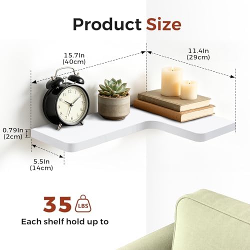 Solid Wood Corner Floating Shelves - Image 3