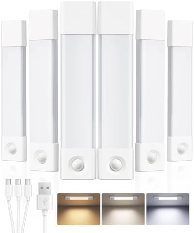 EZVALO 8'' Motion Sensor Closet Lights, Under Cabinet Lighting, 6 Pack by EZVALO