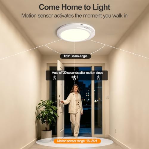 Rechargeable Ceiling Light Motion Sensor Closet Light Battery Operated - Image 4