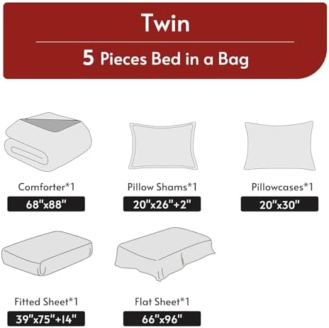 MUXHOMO Twin Comforter Set 5 Pieces - Image 5