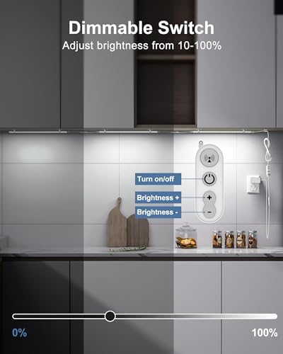 Remote Control Under Cabinet Led Light Plug in, Dimmable Daylight White 4500K - Image 3