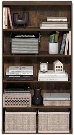 Furinno Basic Book Shelf, 5-Tier Bookshelf, Storage Organizer Bookcase - Image 5
