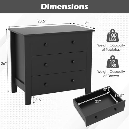 GIANTEX Small 3-Drawer Dresser for Bedroom - Image 3