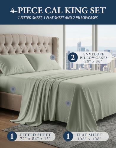 LANE LINEN California King Sheet Sets Sateen Weave - Image 2