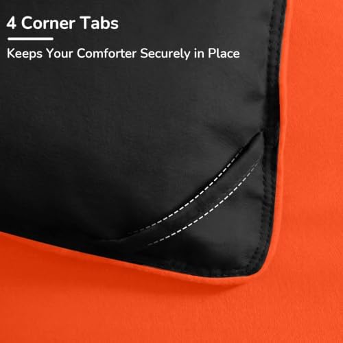 downluxe Twin Comforter Set Soft Reversible 2 Pieces, Flame/Black - Image 6