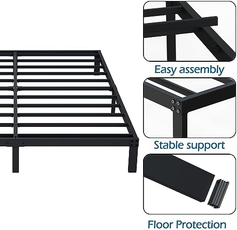 DiaOutro 9 Inch Queen Bed Frame Heavy Duty Low Profile Metal Platform - Image 3