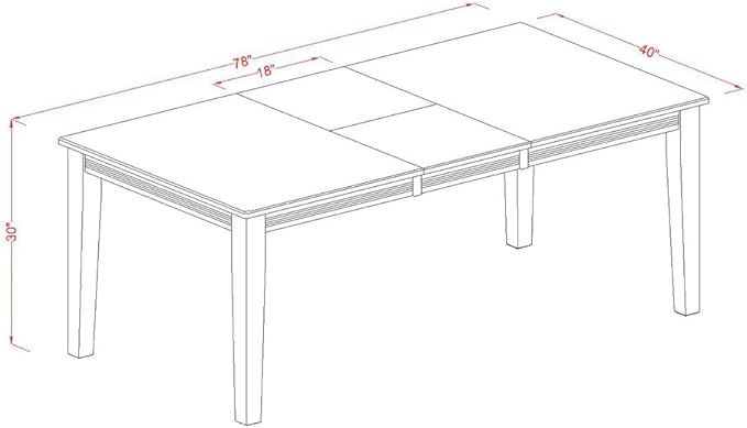 East West Furniture QUDO5-WHI-W 5 Piece Dinette Set for 4 Includes a Rectangle Dining Table with Butterfly Leaf and 4 Dining Room Chairs, 40x78 Inch, Buttermilk & Cherry