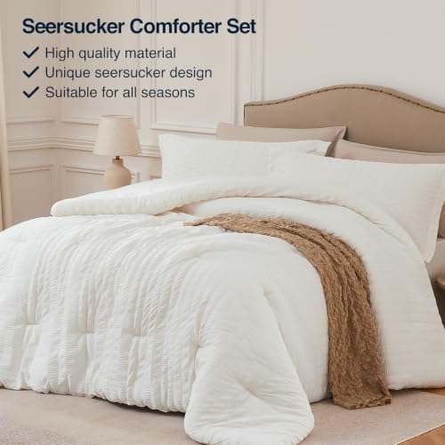Oversized King Comforter Set 3PCS Seersucker Lightweight Bed Set - Image 4