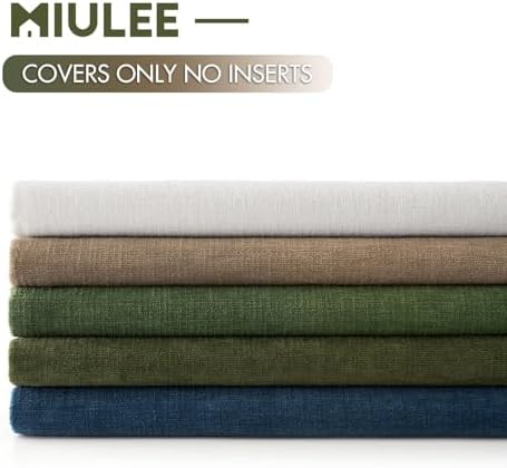MIULEE Light Brown Chenille Couch Euro Throw Pillow Covers - Image 6