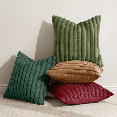 MIULEE Christmas Green Faux Fur Plush Decorative Throw Pillow Covers 18x18 - Image 6