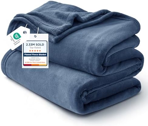 Bedsure GentleSoft Fleece Bed Blankets Full Size Blue by BEDSURE