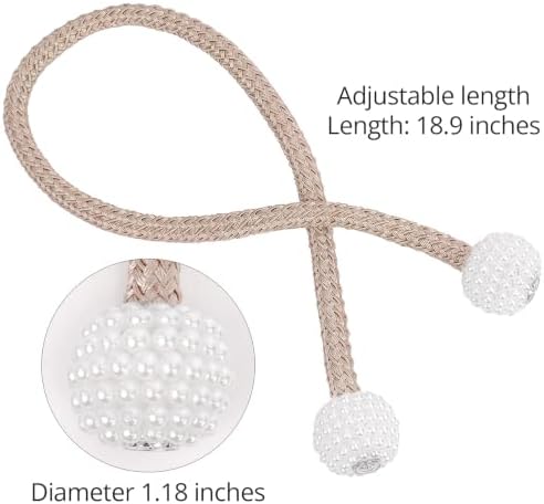 6 Pack Grey Magnetic Curtain Tiebacks - Image 5