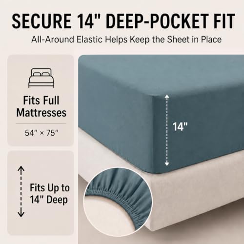 CozyLux Full Size Comforter Sets Mineral Blue - Image 5