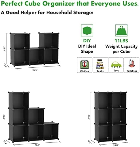 C&AHOME 6-Cube Storage Organizer Cube Shelf Closet Storage Bookcase - Image 3