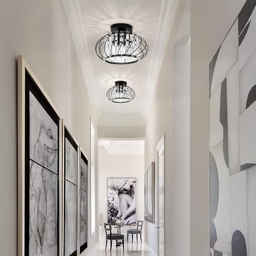 Black Crystal Ceiling Light Fixture - Image 4