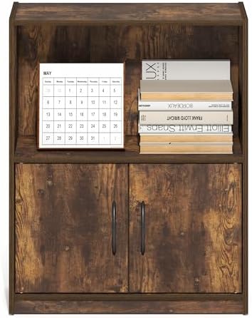 Furinno Gruen Book Shelf, 2-Tier Small Bookshelf, Bookcase - Image 5