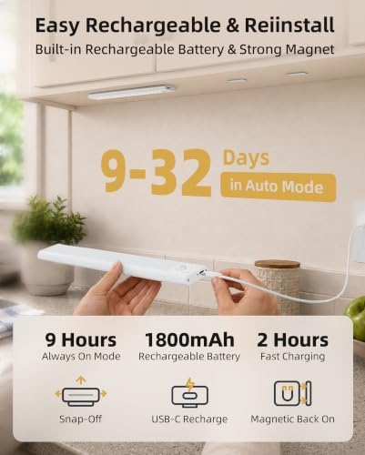 5-Pack Under Cabinet Lighting Wireless, Motion Sensor Light Indoor - Image 4