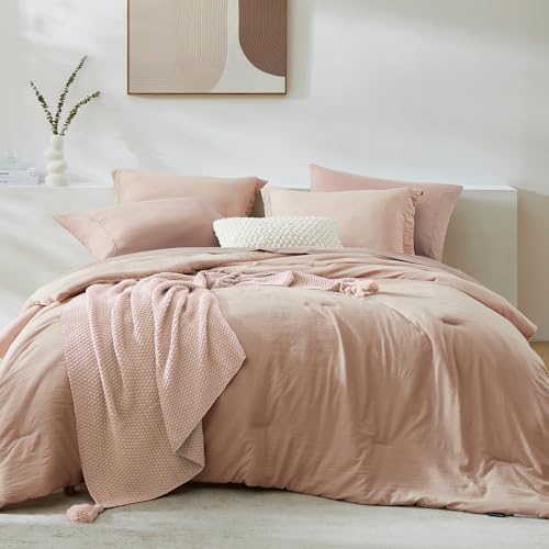 Full Size Comforter Sets-7 Pieces Ultra Soft Bed in a Bag Full Bedding Sets by WRENSONGE