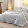 Bedsure Twin/Twin XL Comforter Prewashed Bedding 2Pcs Light Grey 68"x88" by BEDSURE
