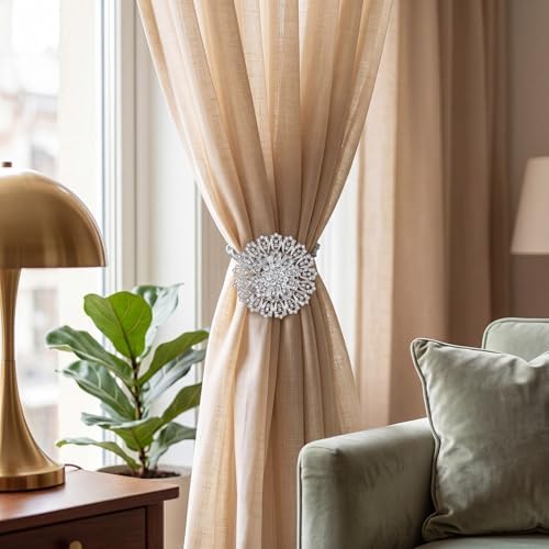 2 Pack European Flower Curtain Tiebacks Window Holdback Buckles - Image 5