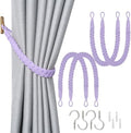 NICEEC 4 Pack Natural Cotton Rope Curtain Tiebacks Elegant Boho Style by NICEEC