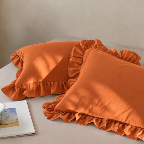 Burnt Orange Pillowcases King Pillowcases Cute Pillowcases Caramel Pumpkin - Image 3