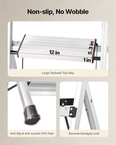 VEVOR 4 Step Ladder, Folding Step Stool - Image 3