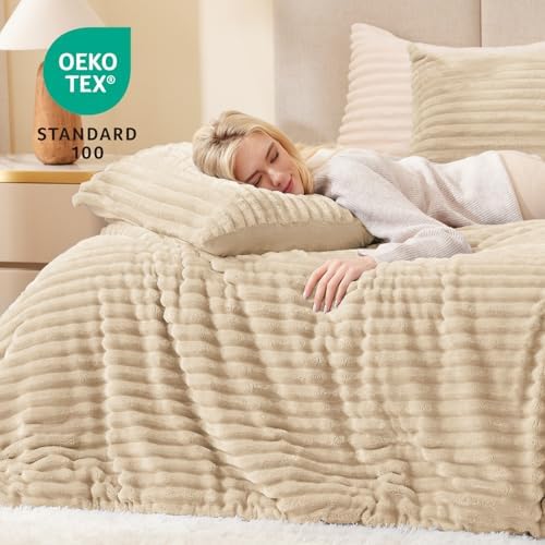EXQ Home Fluffy Comforter Set Full Size, 3 Pieces Bed Set - Image 2