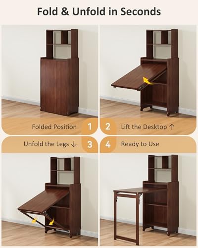 Bamboo Folding Desk for Small Spaces, Foldable Desk - Image 6
