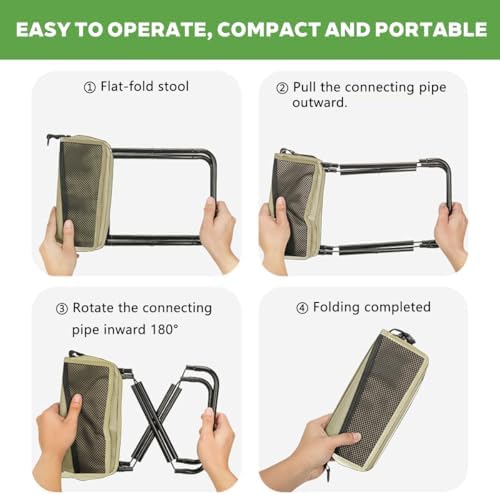 Portable Travel Camping Stool, Handbag Foldable Mini Chair - Image 6