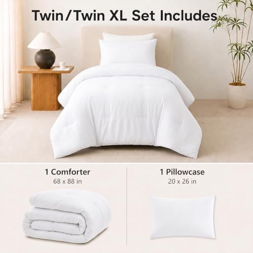 CozyLux Twin Comforter Set, 2 Pieces Down Alternative Bedding - Image 2