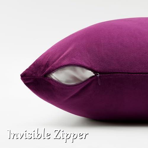 GIGIZAZA Velvet Pillow Covers 20x20 Decorative Pillows Pack of 2 Purple - Image 3
