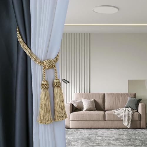 Magnetic Curtain Tiebacks Handmade Tassel Drapery Holdback - Image 4