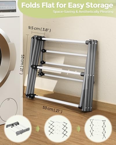 3-Tier Foldable Clothes Drying Rack, 37.6" H - Image 4