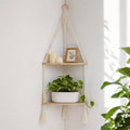 Artilady Macrame Wall Hanging Corner Shelf, Adjust Boho Storage Wall Decor by Artilady