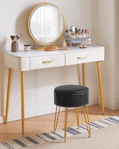 IBUYKE Faux Leather Round Footrest Stool - Image 5