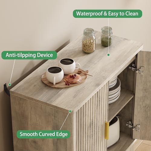 Xixini Fluted Sideboard Buffet Cabinet - Image 5