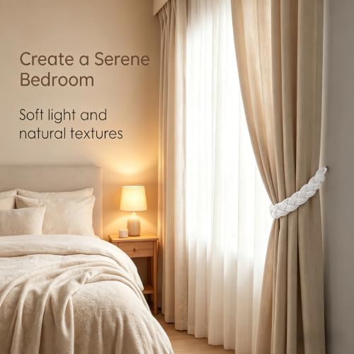 Home Queen Hand Braided Curtain Tie Back, Buckle Holdback Drapery Curtain - Image 5