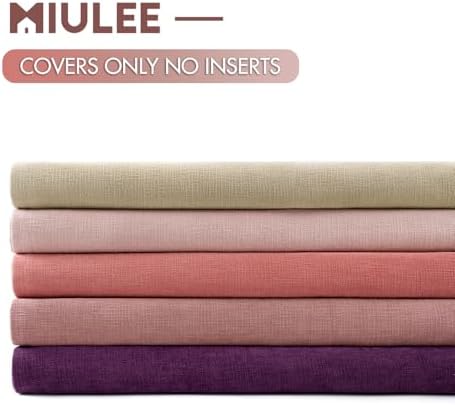 MIULEE Blush Pink Chenille Couch Throw Pillow Covers - Image 5
