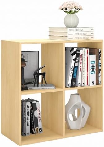 4 Cube Shelf with Anti-Tipping Kits, Reversible Open Back Bookcase by CTESNE