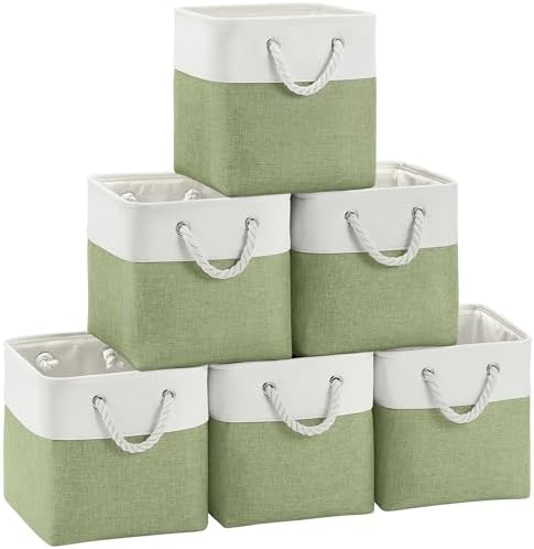 11 inch Cube Storage Bin with Handles 6 Pack by SimplifySpaceSimplifyLife