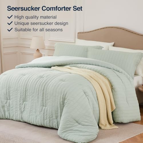 Quataly Full Comforter Set Seersucker Lightweight Bed Set - Image 4