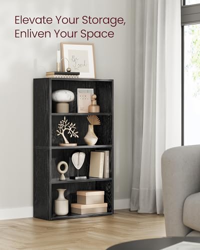 VASAGLE Set of 2 4-Tier Bookshelves, Adjustable Storage Shelves - Image 4