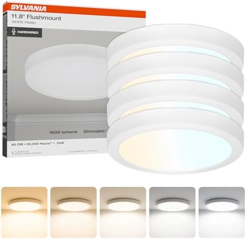 Sylvania 12" Flush Mount LED Fixture, 5 Color Select, 90 CRI, 1600 LMS by LEDVANCE
