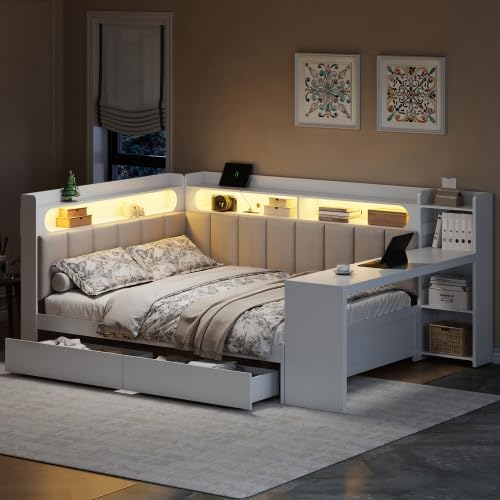Full Size Corner Bed Frame, Full Size Daybed by OYUMOENTS