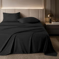 ROSE&RISY Black King Sheet Set, 4 Pieces Soft Bedding Queen Sheet Set, by ROSERISY