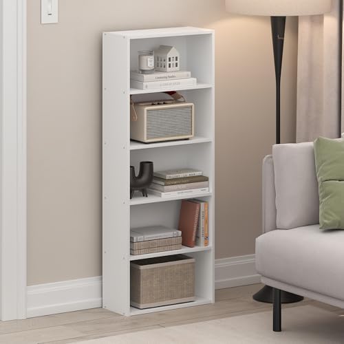 Furinno Basic Book Shelf, 5-Tier Bookshelf, Storage Organizer Bookcase - Image 2