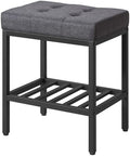 IBUYKE Rectangular Makeup Stool, Linen Seat Vanity Chair, Dark Gray WBD017G by IBUYKE