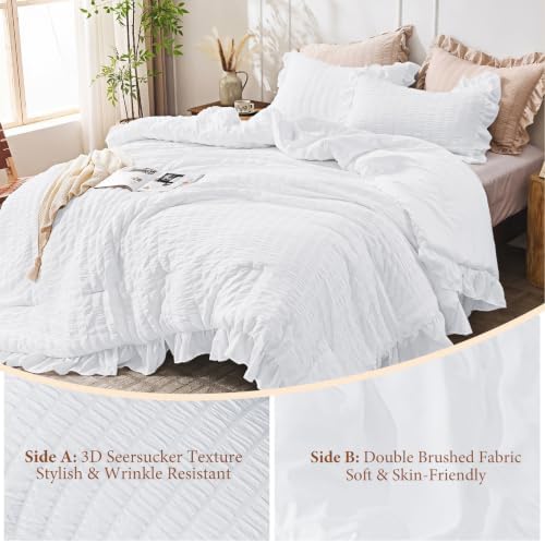 JOLLYVOGUE Bright White Twin/Twin XL Comforter Set - Image 5